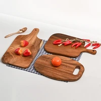 acacia wood pizza tray round dish with handle creative breadboard western oval tray wooden tableware