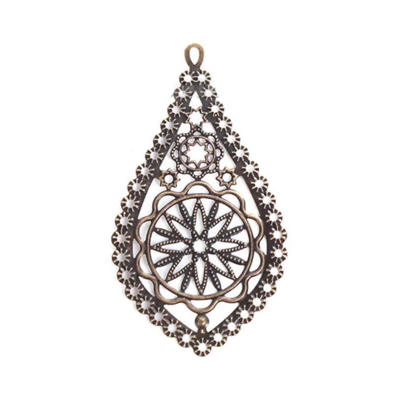 Украшения из сплава цинка DoreenBeads капля с бронзовой филигранью под старину