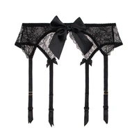 sexy fashion big bow kont high quality eyelash lace garter belt transparent underwear s m l xl temptation suspender belt cyhwr