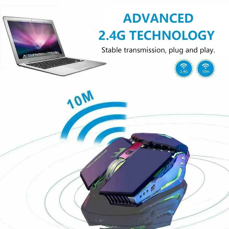 

New 2.4GHz Wireless Optical Mouse Gamer Game Wireless Mice With USB Receiver 1600 DPI LED Mause For PC Gaming Laptops