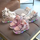Светящиеся кроссовки для девочек, светодиодная обувь с подсветкой, для детей
