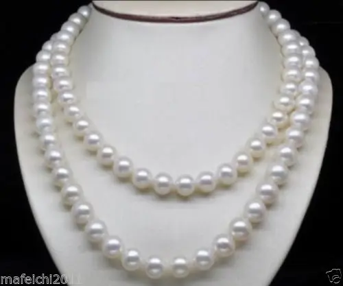 

HABITOO 8-9mm White Freshwater Cultured Pearl Necklace 36" Silver Clasp Jewelry Chains Necklace for Woman жемчужное ожерелье