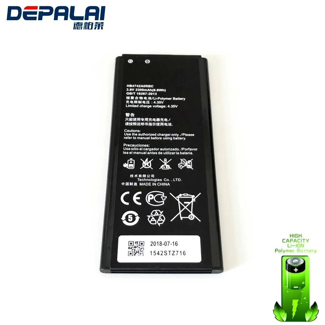 

3.8V 2300mAh HB4742A0RBC For Huawei Honor 3C / H30-T00 / H30-T10 / H30-U10 / H30-L01 / H30-L01M / H30-L02 / H30-L02M Battery