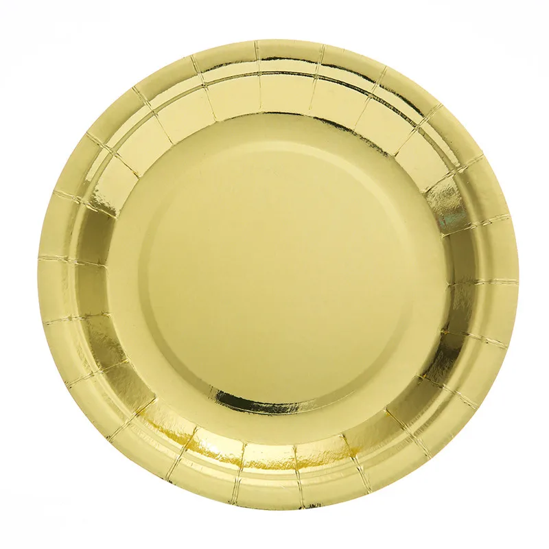 10 шт./компл. Золотая бумажная одноразовая посуда бумажные тарелки для