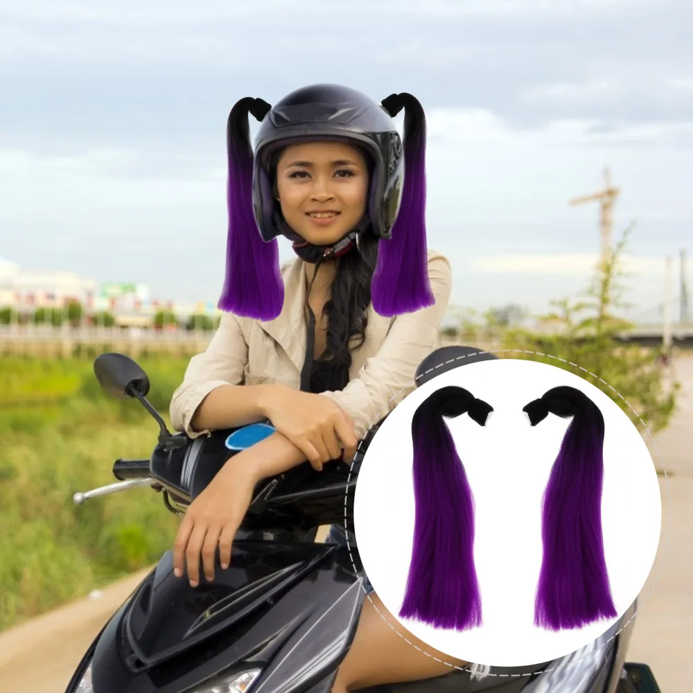 

1 Pair Helmet Pigtails Motorcycle Helmet Ponytail Braids with Suction Cup