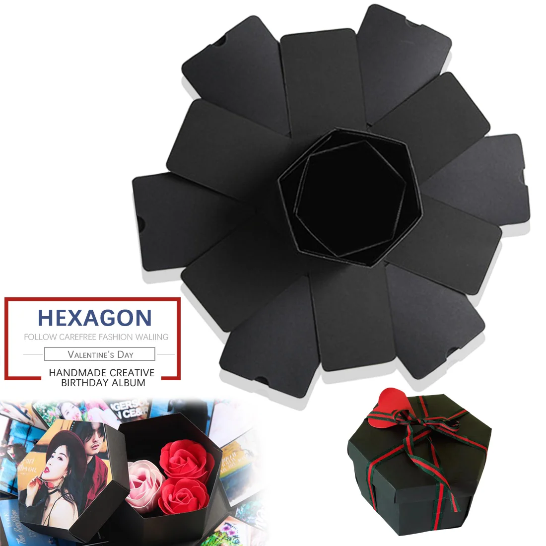 Прекрасный сюрприз взрыв пара коробка любви памяти Diy Фотоальбом на День Святого