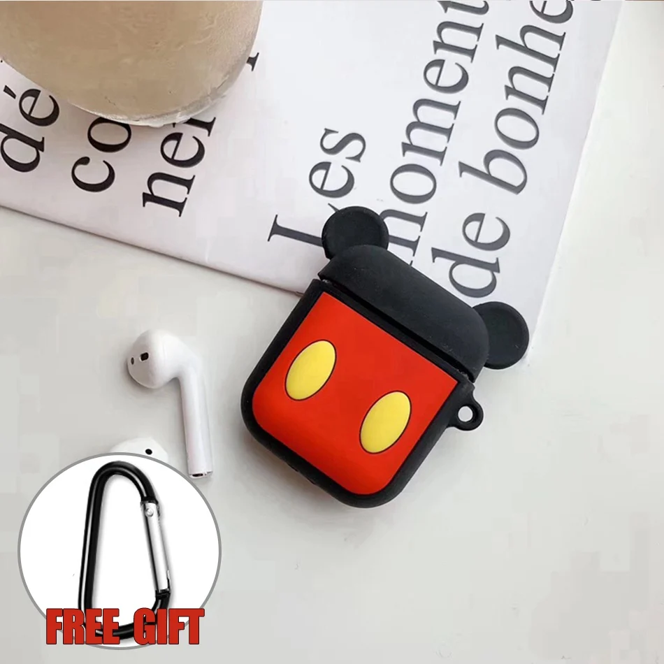 Miki Чехол для AirPods с мультяшным рисунком, чехол для наушников для Apple Airpods 2, чехол для зарядки, защитные аксессуары, крючок карабина - Цвет: Miki