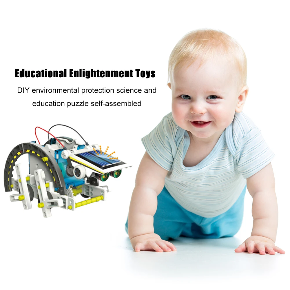 13 in 1 DIY Educational Solar Robot Kit Energy Model Assembled Novelty Children Scientific Enlightenment Toys | Игрушки и хобби
