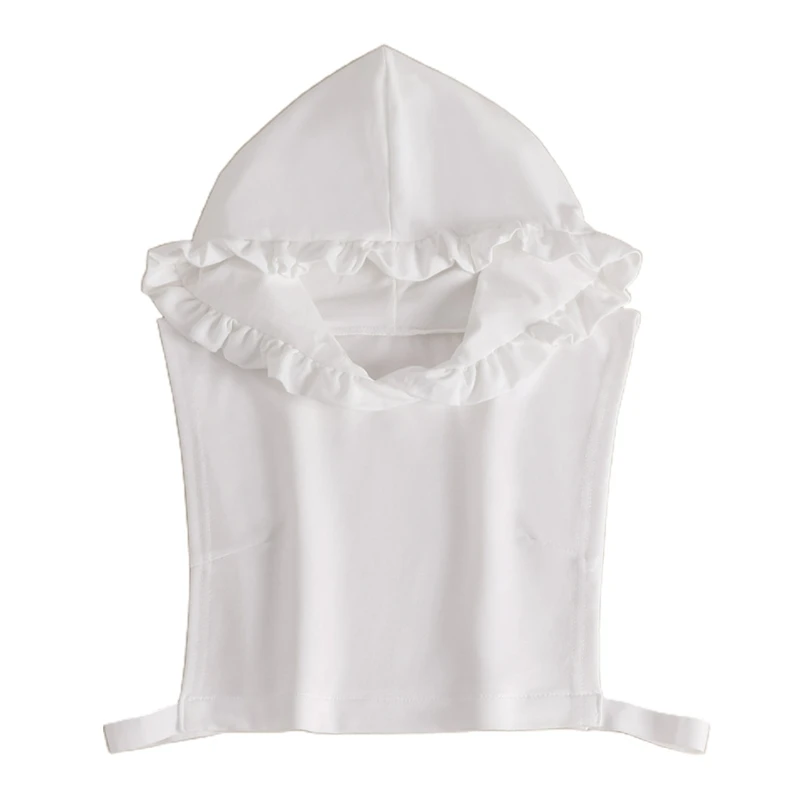

Women Ruffled Hoodie Fake Collar Fairy Pullover Decorative Half Shirt Dickey