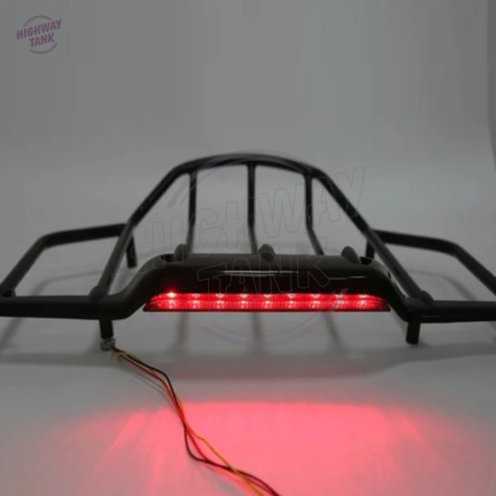 Черный чемодан для мотоцикла со светодиодным задним светильник задний