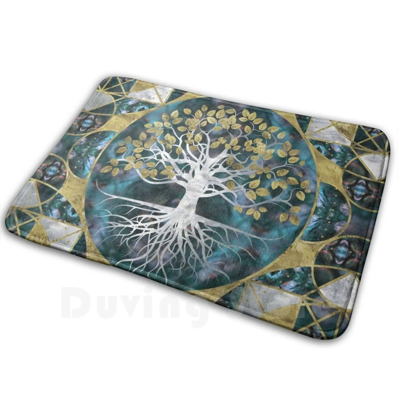 

Древо жизни-Yggdrasil-Мрамор и золотой мягкий нескользящий коврик для ванной комнаты ковер подушки Yggdrasil Древо жизни священное дерево
