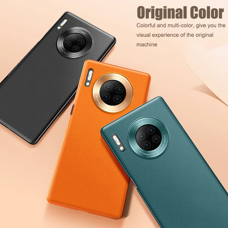Чехол для Huawei Mate 30 20 Pro роскошный оригинальный деловой оранжевый Ультратонкий