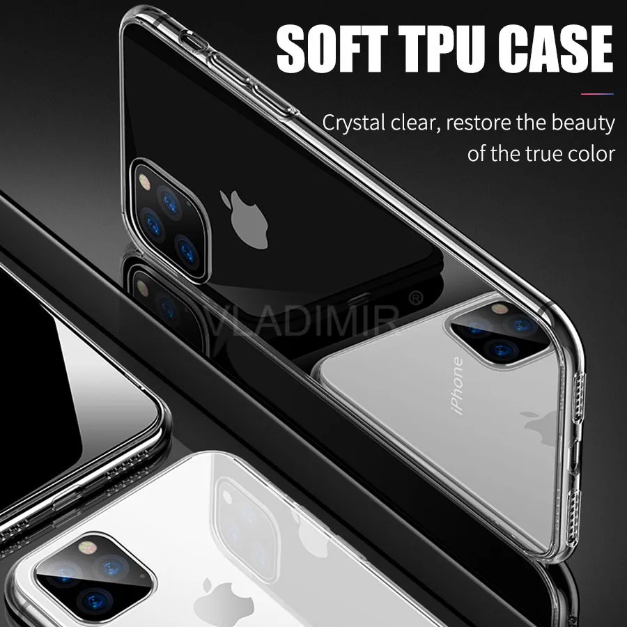 For IPhone 11 Pro Max High Clear Soft TPU Case for X XR XS 8 7 6 6s Plus Silicone Transparent Cover Shall |