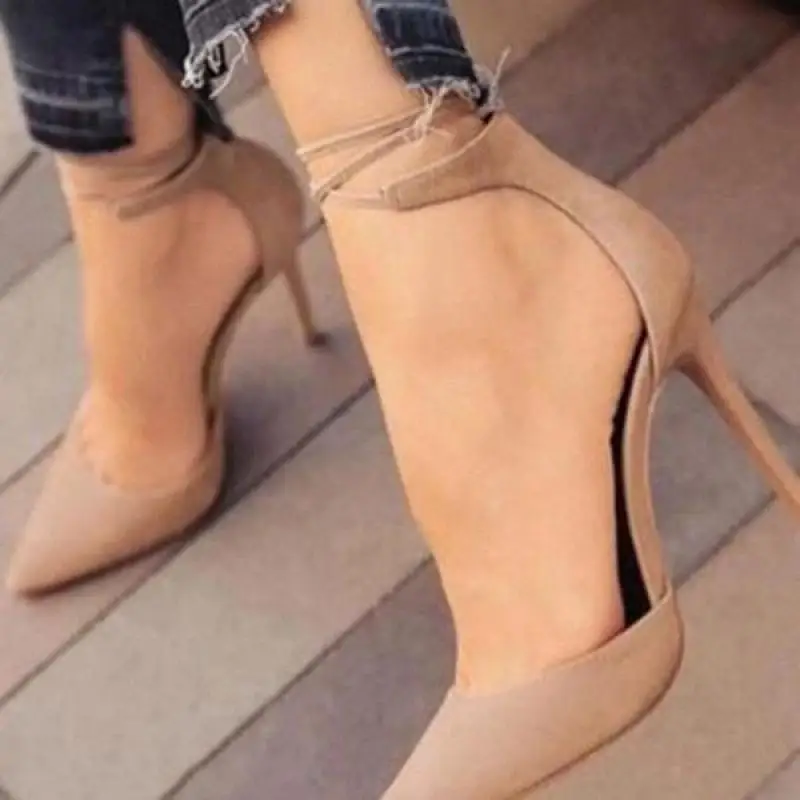 Женские туфли на высоком каблуке Модные Повседневные тонком с острым носком для