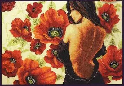 

24-magazine-poppy beauty (14CT) Counted Cross Stitch 11CT 14CT 18CT DIY Cross Stitch Kits Embroidery Needlework Sets