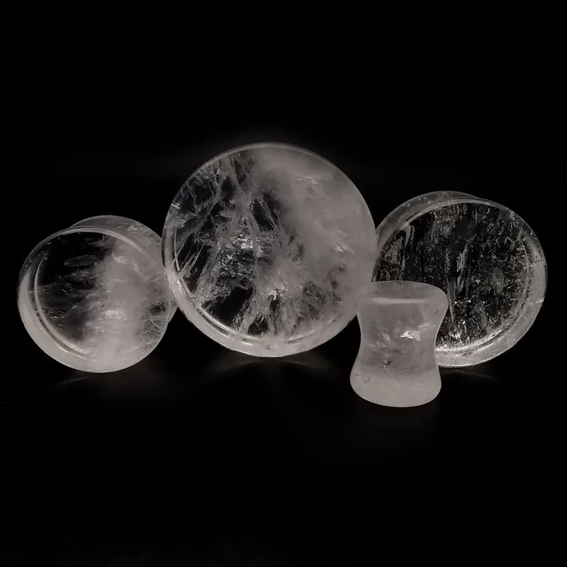 Натуральный Белый хрустальный камень jinzeyi ушной профиль для расширения ушей