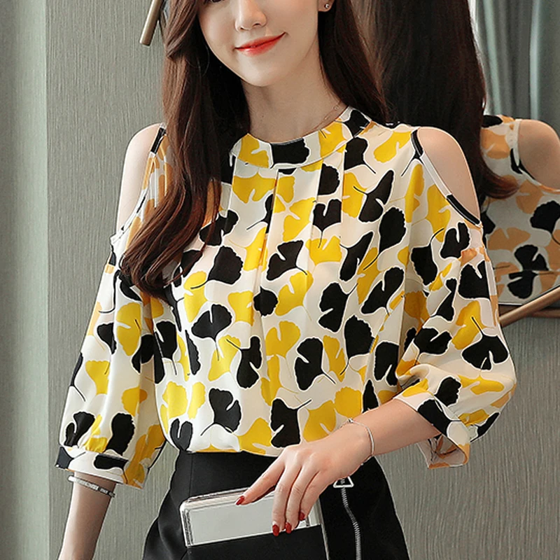 Шифоновая женская рубашка с коротким рукавом новинка 2020 летние и осенние блузы