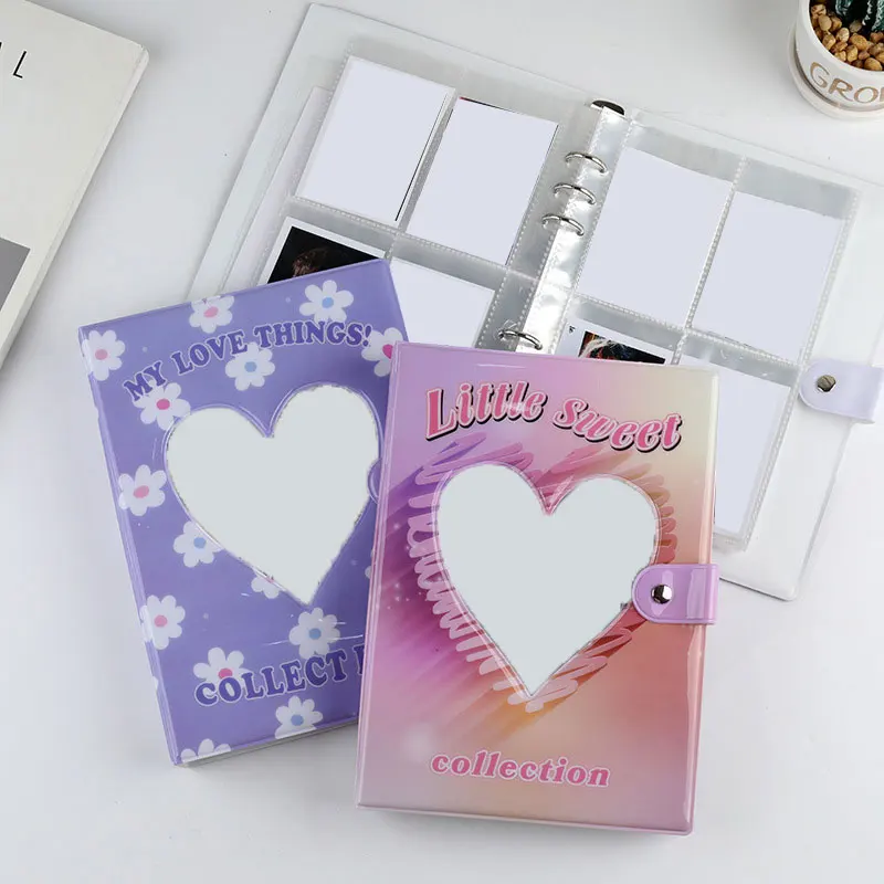 

100 карманов фотоальбом полый любовь полый фотоальбом 3 дюйма 4 слота для карт домашняя карта фотоальбом