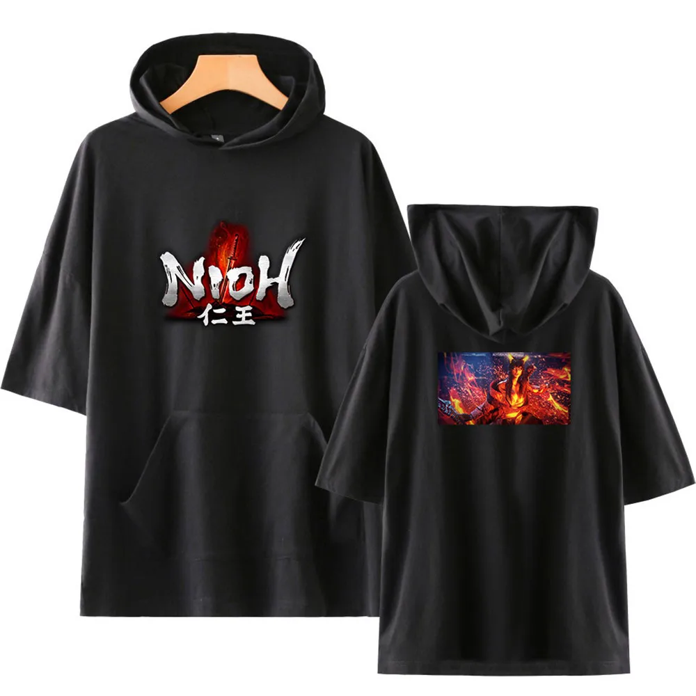 

Nioh T Shirt Harajuku Cotton Fashion Summer T-shirts Girl Japan Game Print Graphic Tops Women Hooded Top Streetwear