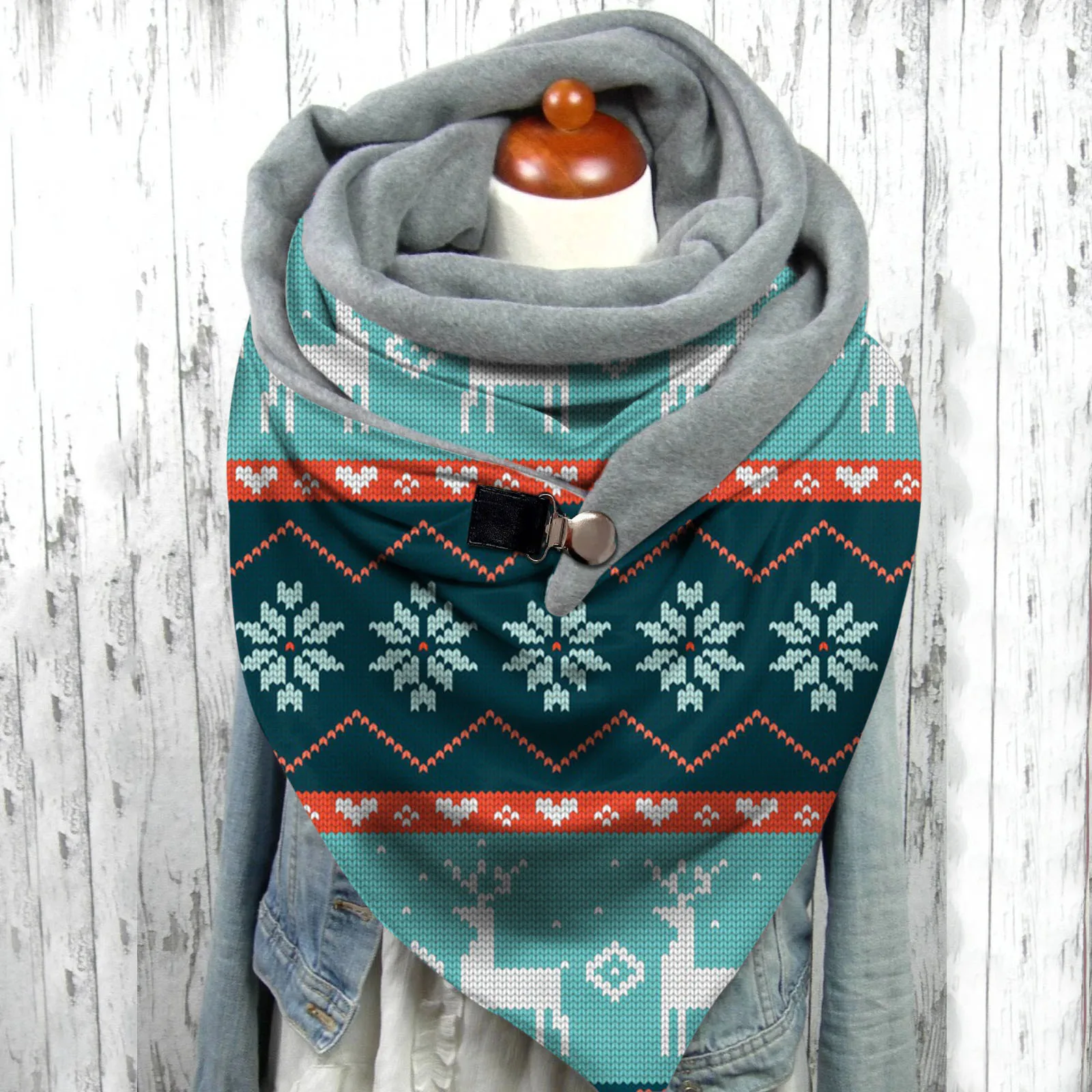 40 # рождественские Дизайнерские шарфы с пуговицами повседневные теплые