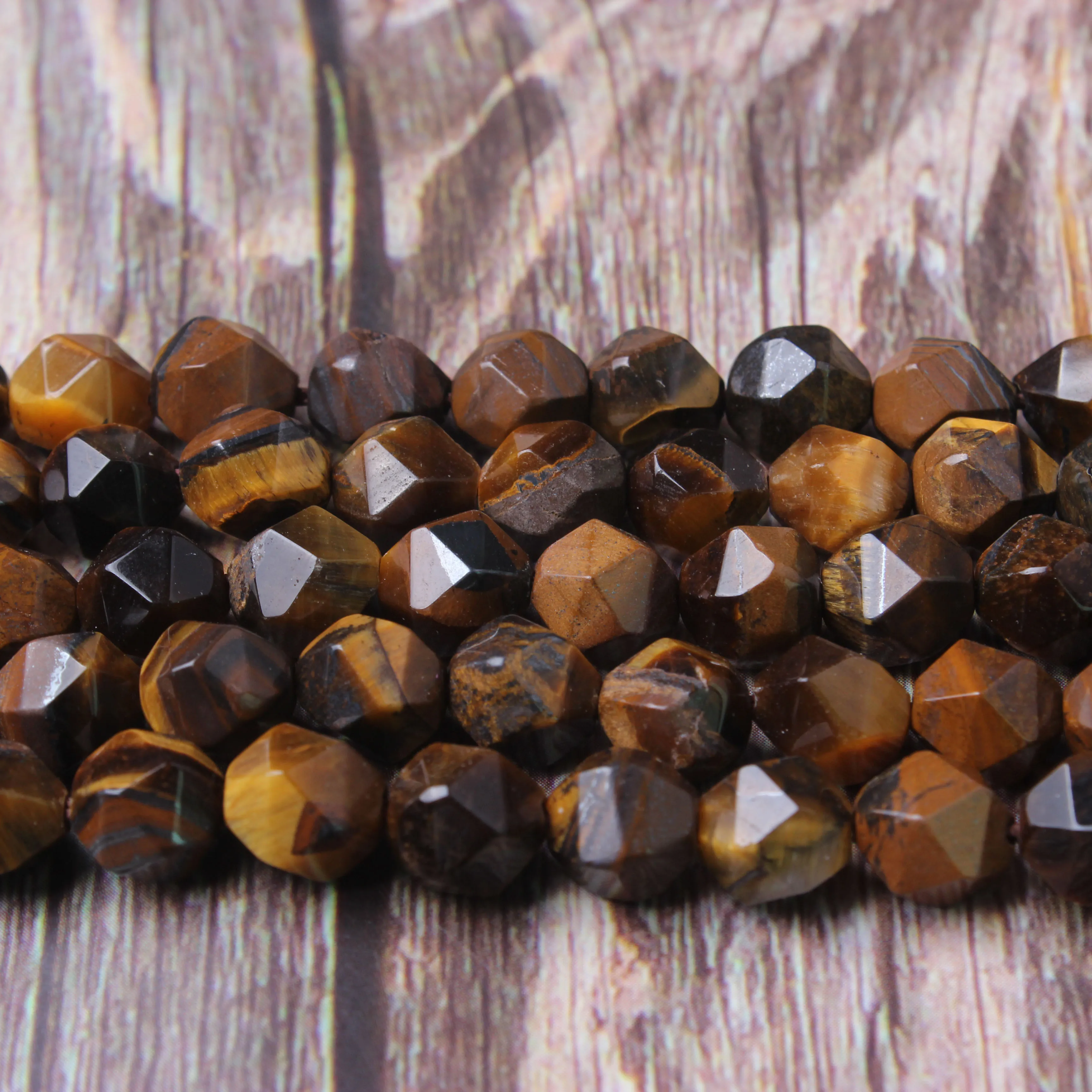 

Natural Yellow Tiger Eye Stone Beads for DIY Bracelet Necklace Accessories Men DIY Leather Hand String Handmade Making Supplies