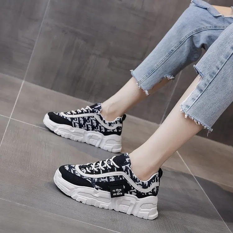 

Women Sneakers Fashion Women Lace-up Vulcanized Shoes Platform Sneakers Casual Shoes for Woman New