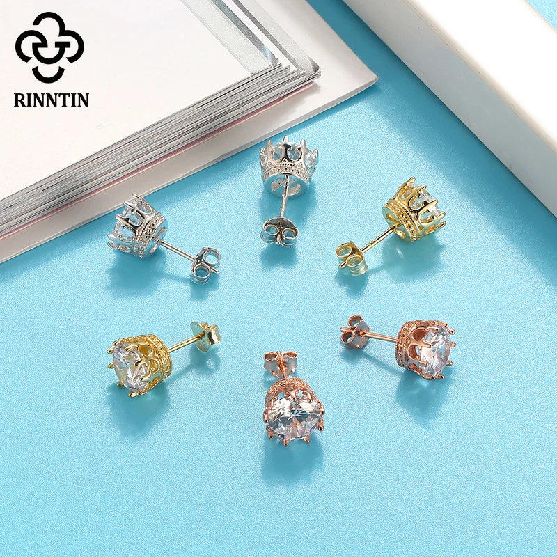 Женские серьги гвоздики из серебра 925 пробы с фианитом|Серьги-гвоздики| |