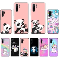 cute little panda phone case for huawei p40 p20 p30 lite pro p smart 2019 mate 40 20 10 lite pro nova 5t