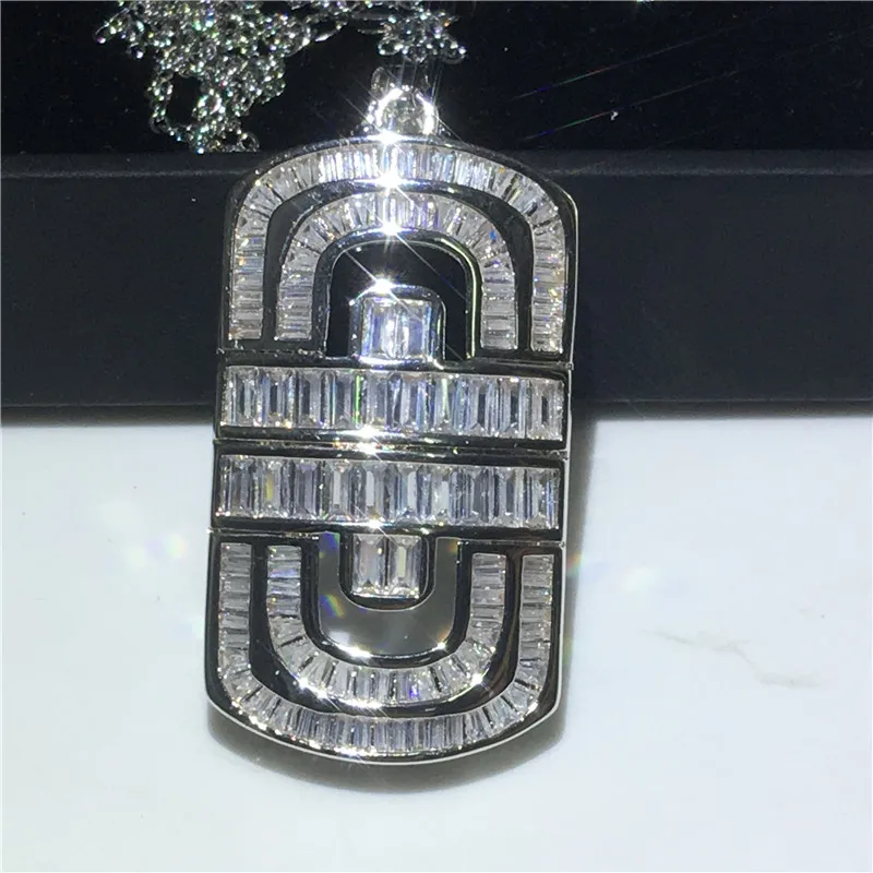 Vecalon Vintage Court pendant 925 Sterling silver 5A Cz Stone Chain Cross Pendant necklace for Women Men Party Wedding Jewelry | Украшения