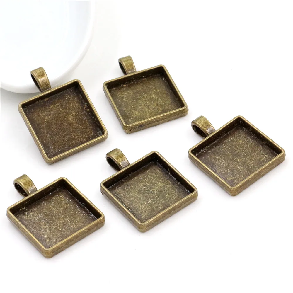 Новая мода 6 шт 20 мм внутренний размер 4 стиля квадратный кабошон основа подвеска