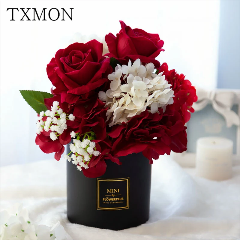 Имитация розы поддельная черная большая высококлассная атмосферная простая