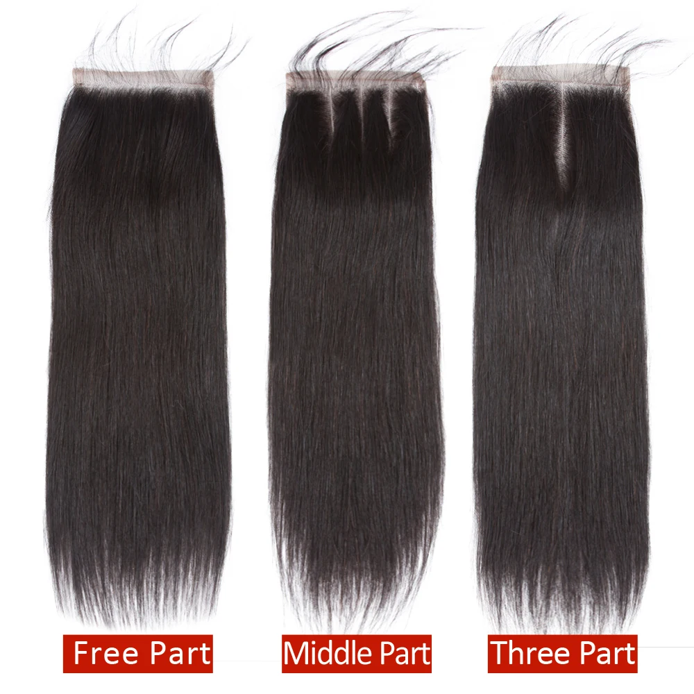 

Super 100% Brazilian remy human hair Pre Plucked Straight Hair Closure 4X4 Lace frontal closure 8-20inch Hair Extensions