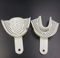 2pcsset dental care teeth holder dental impression plastic trays without mesh tray dental model materials supply for oral tool