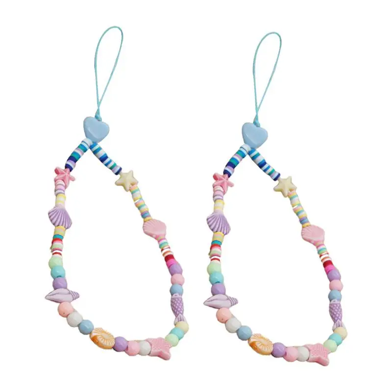 

2pcs Creative Shells Phone Lanyards Exquisite Decorative Phone Hanging Straps