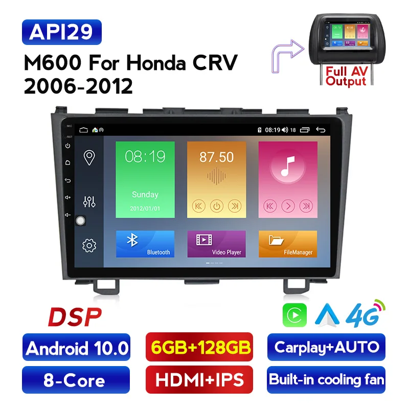 DSP Android 10.0 1280*720 HD screen Car GPS navigation For Honda CRV CR-V 2006-2011 9inch DVD Radio player Octa Core 4G+64G | Автомобили и