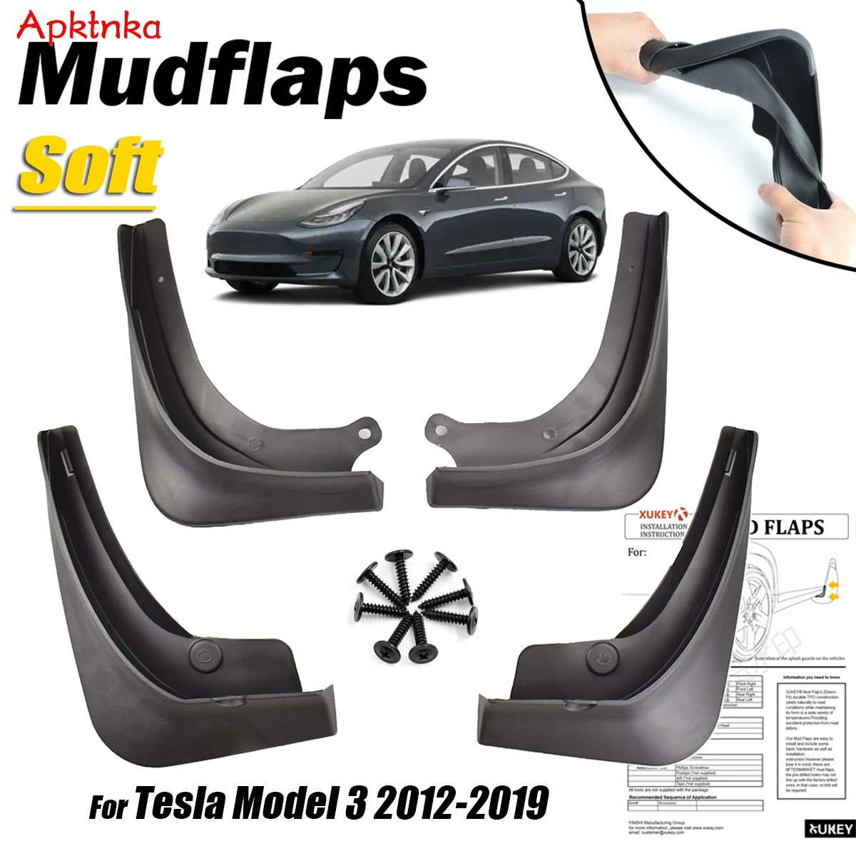 

Щитки от грязи для Tesla Model 3 2016-2021, передние и задние