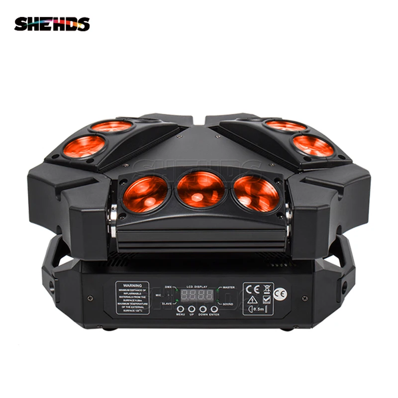 Миниатюрный светодиодный светильник паук 9x10 Вт RGBW DMX512 движущисветильник луч УК