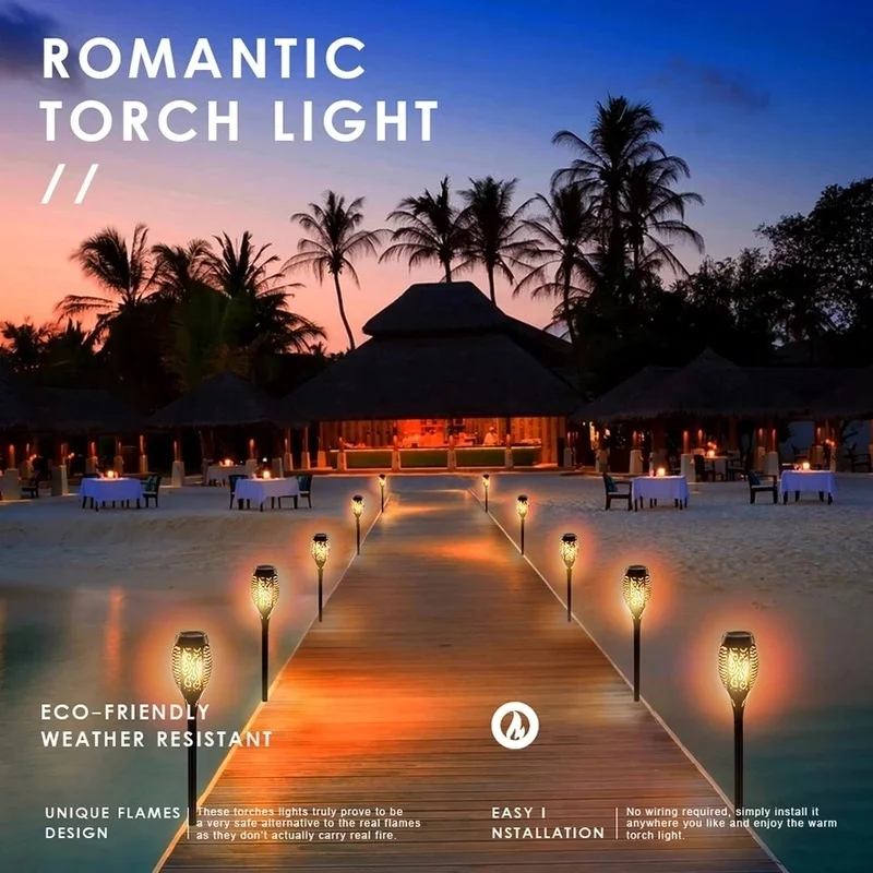 

.LED Solar Flame Torch Lamp Outdoor Lights Solar Garden Light Flickering Lamp Courtyard Balcony Lawn Path Spotlight Dropshipping