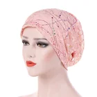 Романтический Кружевной тюрбан, Исламская мусульманская шляпа, однотонный дышащий хлопковый женский тюрбан, накидка на голову, Нижний шарф