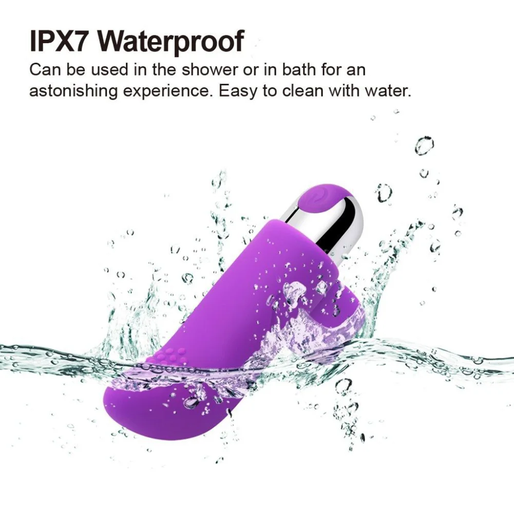 10 Частотный водонепроницаемый силиконовый фаллоимитатор в форме пули для