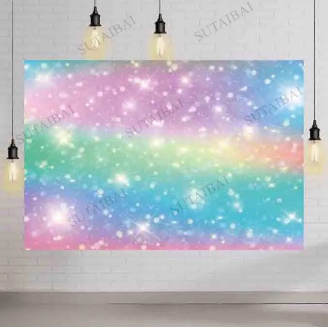 

Rainbow Bokeh Backdrop for Photography Glitter Birthday Photo Background Decoration Colorful Live Broadcast Photocall Props