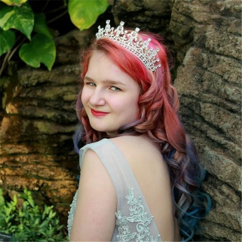 Свадебная Корона свадебный головной убор Золотой Серебряный цвет стразы