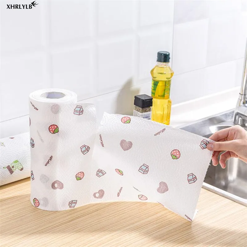 

Printed Kitchen Paper Disposable Cleaning Lazy Rag Paper Absorbent Oil Absorbent Wipes Towels Sushi Baking Cooking Paper.8z