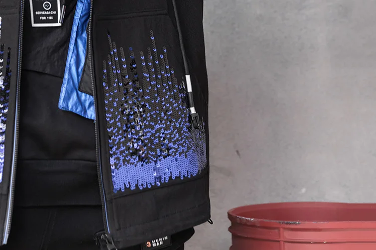 

Denim Jeans Vest Female Waist Coat Fashion Korean Sleeveless Jacket Sequin Oversize Women Waistcoat Hipsters Street Black 2021