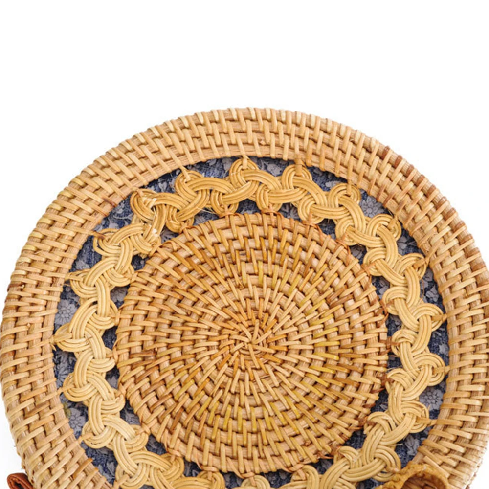 Плетеные сумки из ротанга с вышивкой через плечо Пляжная соломенная вязка