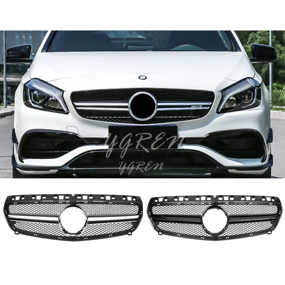

Для Mercedes Benz W176 A Class Black Silver AMG Style решетка звезда 2013 2014 2015