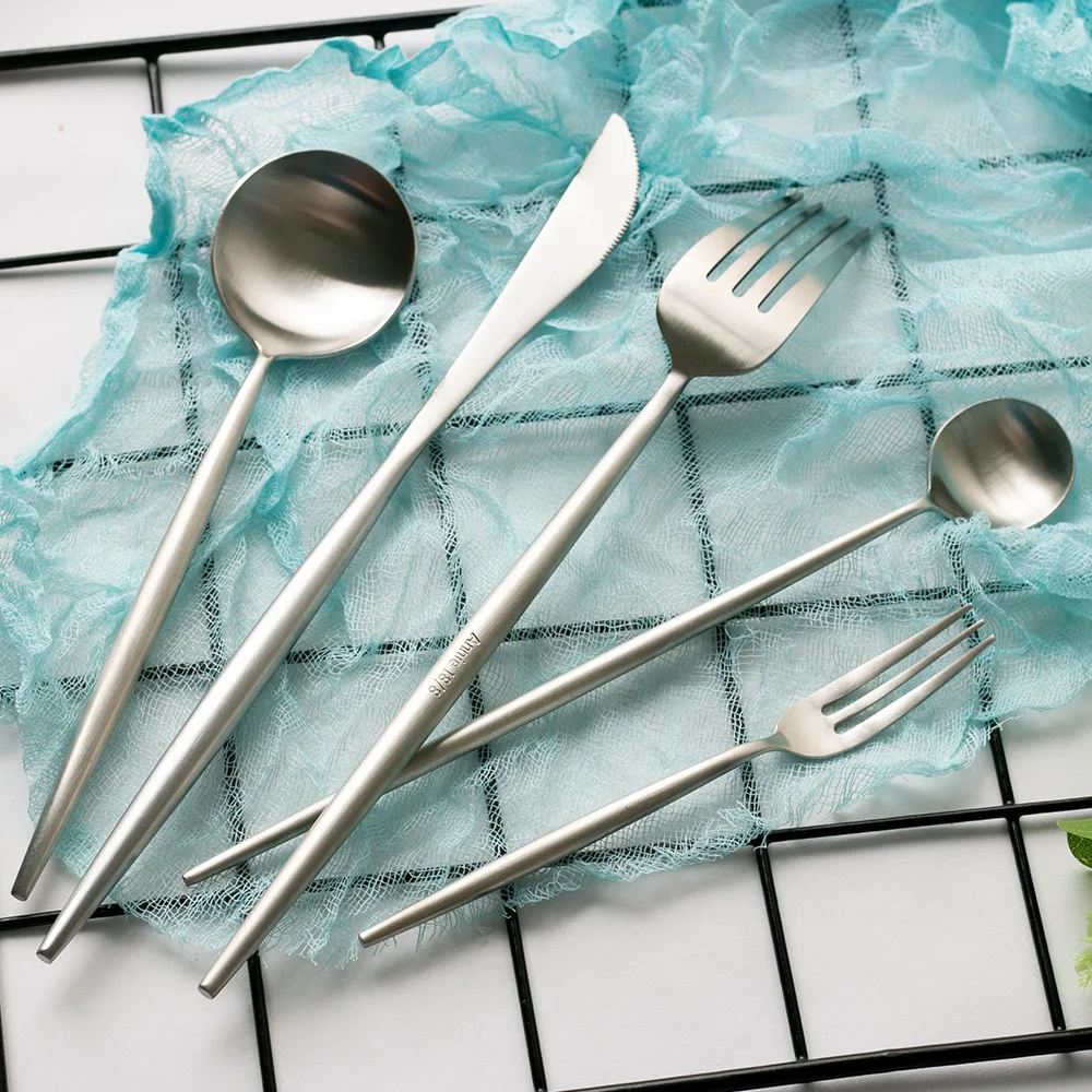 

4pcs 304 Stainless Steel Cutlery Set Knife Fork Spoon Tableware Utensils for Kitchen Dinnerware Sets Flatware Silverware Dining