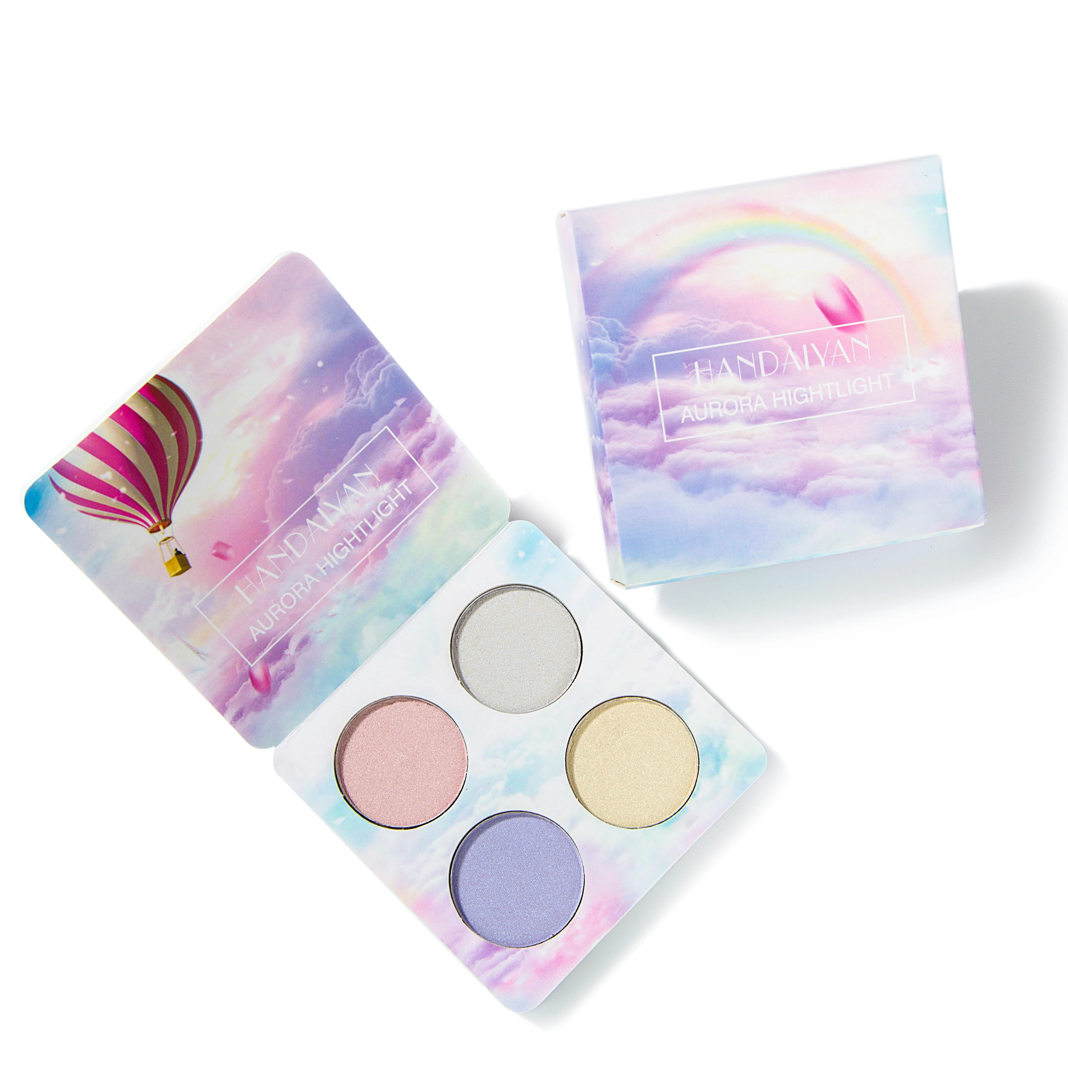 

HANDAIYAN Four-color High Disc Eyeshadow Palette Chameleon High Gloss Powder Repair Contour Polarized Contour Repair