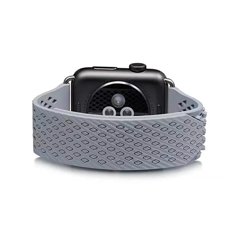 Без пряжки дизайн спортивный силиконовый ремешок для Apple Watch Series 4 3 2 1 мягкий ремешок замена Браслет для iWatch 44mm42mm 40mm38mm