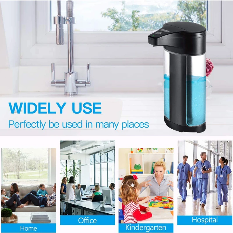 

Portable Soap Dispensers Bathroom Products Automatic Soap Dispenser 400ml Touchless Auto Hand Sanitizer Dispenser White Black
